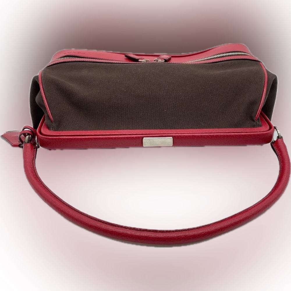 Prada Doctor’s Bag Red & Brown Canvas and Leather EUC with Documents - Picture 14 of 15